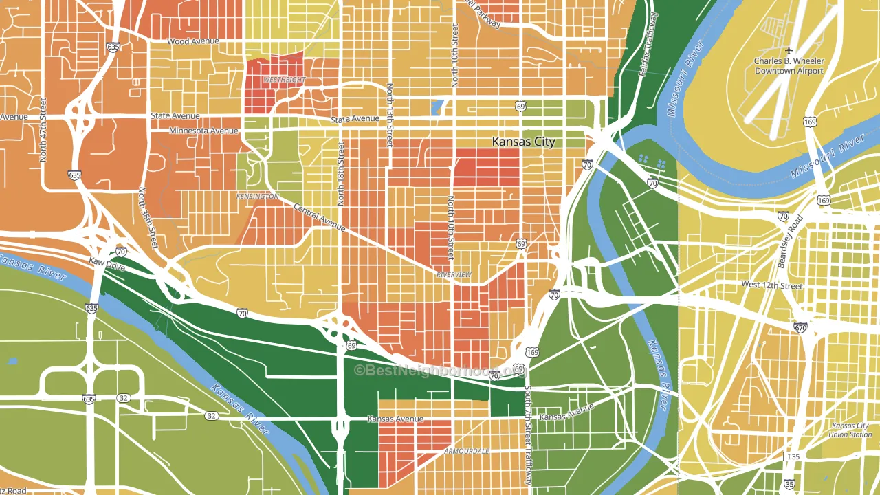 Riverview, Kansas City, KS block-group voter-turnout map