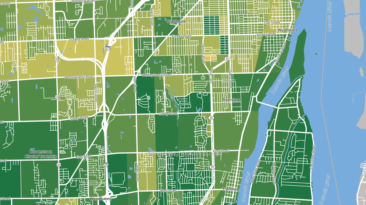 Riverview, MI block-group voter-turnout map