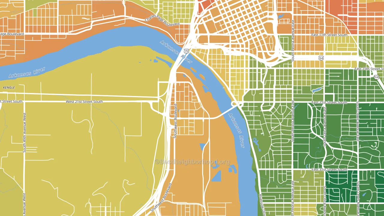 Riverview Park, Tulsa, OK block-group voter-turnout map