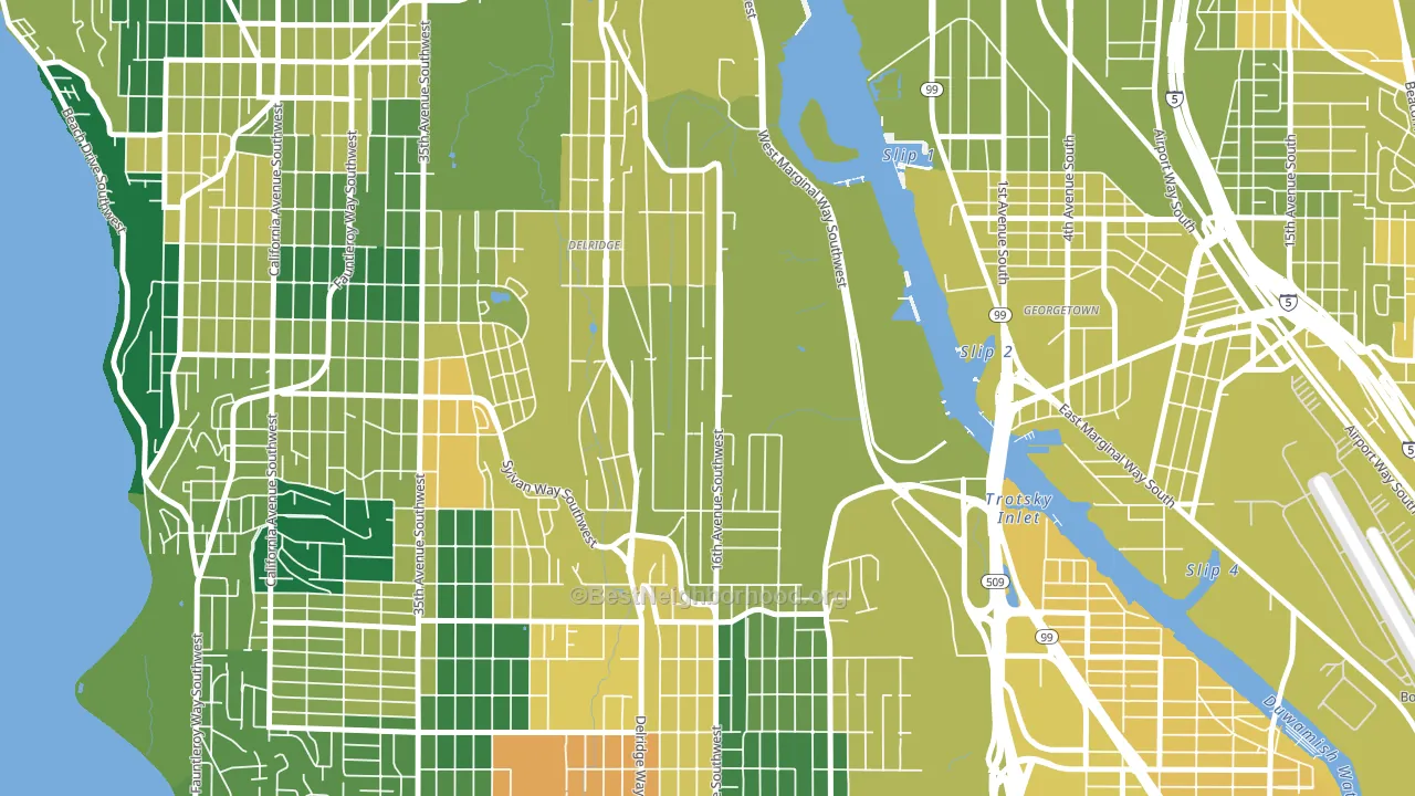 Riverview, Seattle, WA block-group voter-turnout map