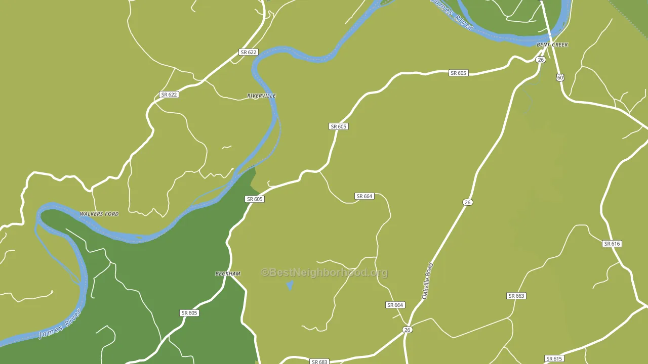Riverville, VA block-group voter-turnout map