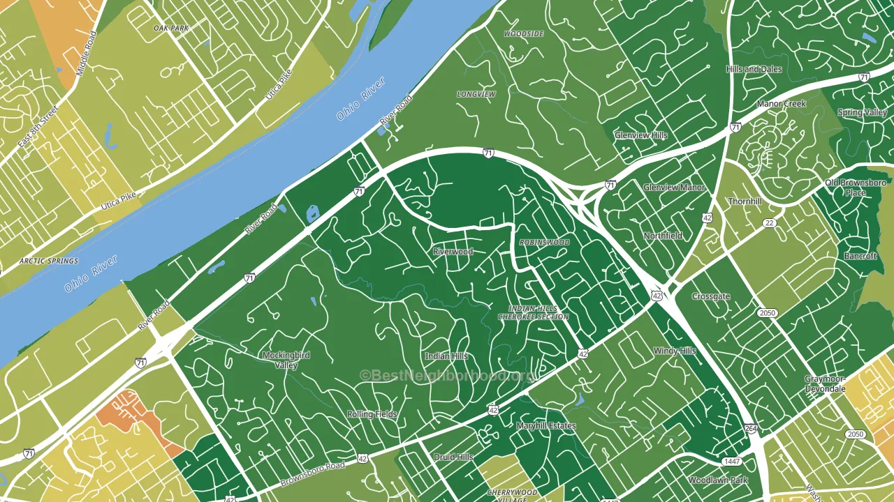 Riverwood, KY block-group voter-turnout map