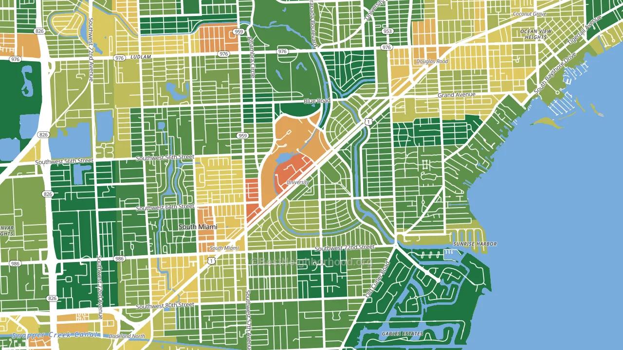 Riviera, Coral Gables, FL block-group voter-turnout map