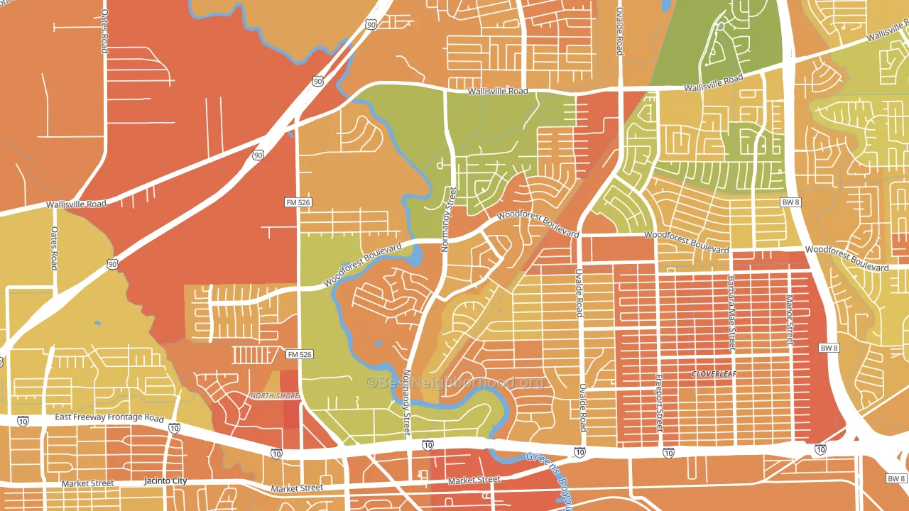 Riviera East, Houston, TX block-group voter-turnout map