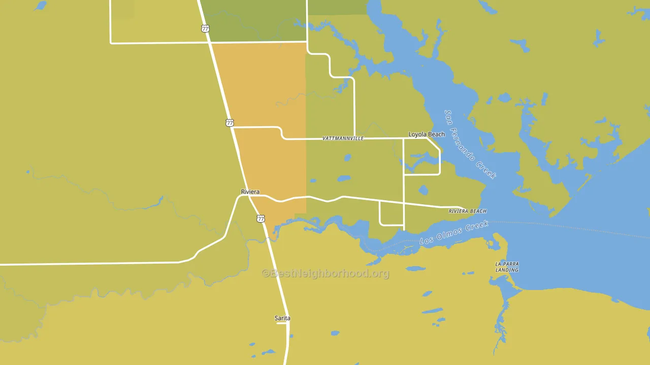 Riviera, TX block-group voter-turnout map