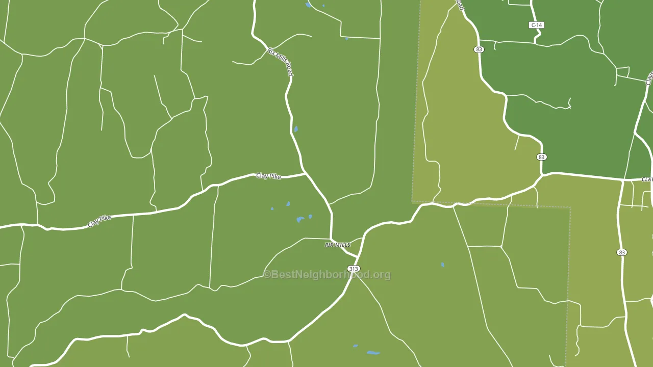 Rix Mills, OH block-group voter-turnout map