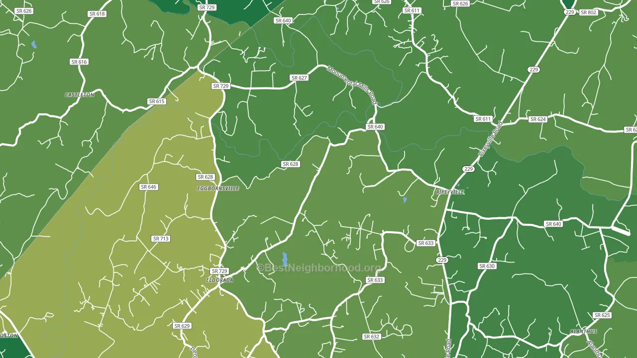 Rixeyville, VA block-group voter-turnout map