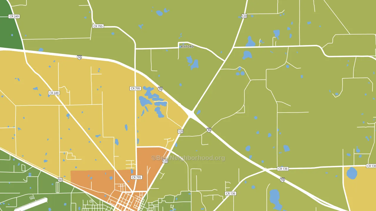 Rixford, FL block-group voter-turnout map