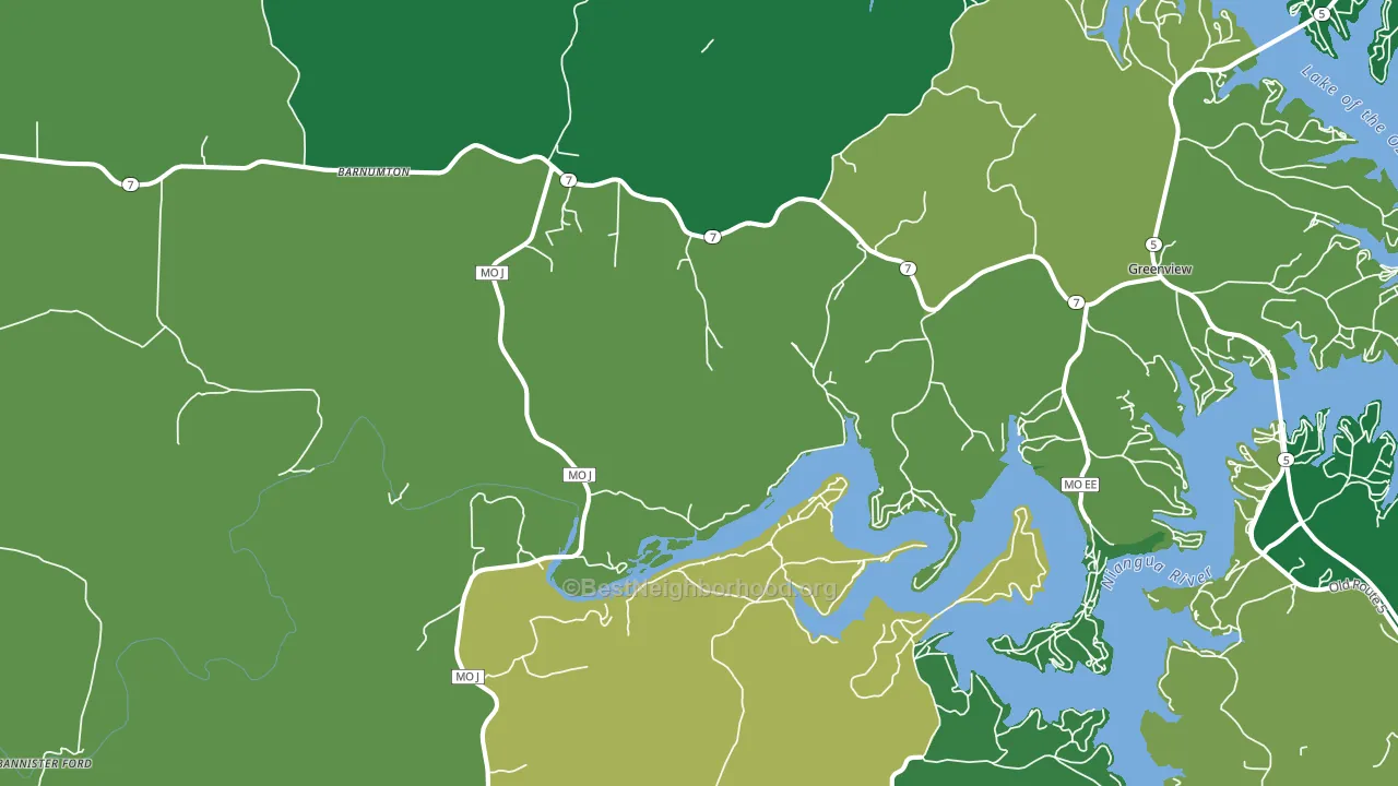 Roach, MO block-group voter-turnout map