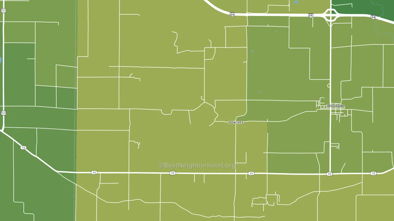 Roaches, IL block-group voter-turnout map