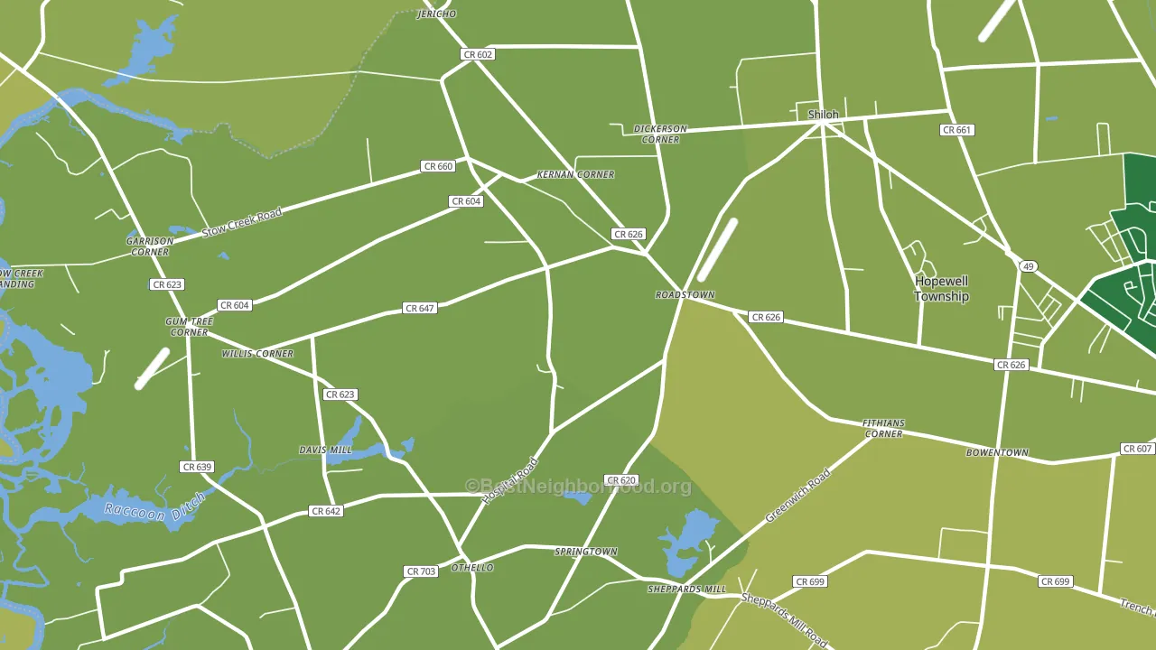 Roadstown, NJ block-group voter-turnout map