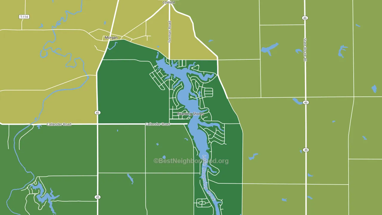 Roaming Shores, OH block-group voter-turnout map