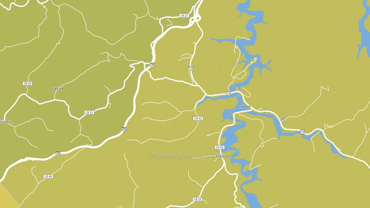 Roanoke, WV block-group voter-turnout map
