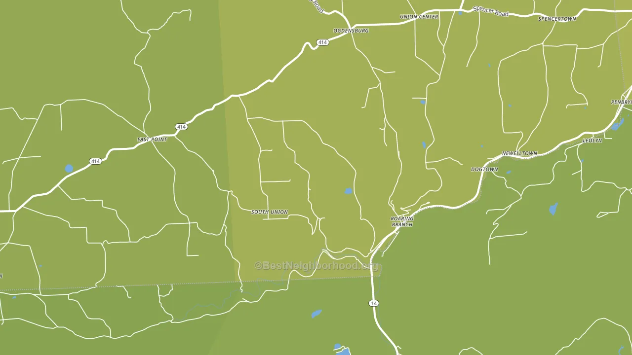 Roaring Branch, PA block-group voter-turnout map