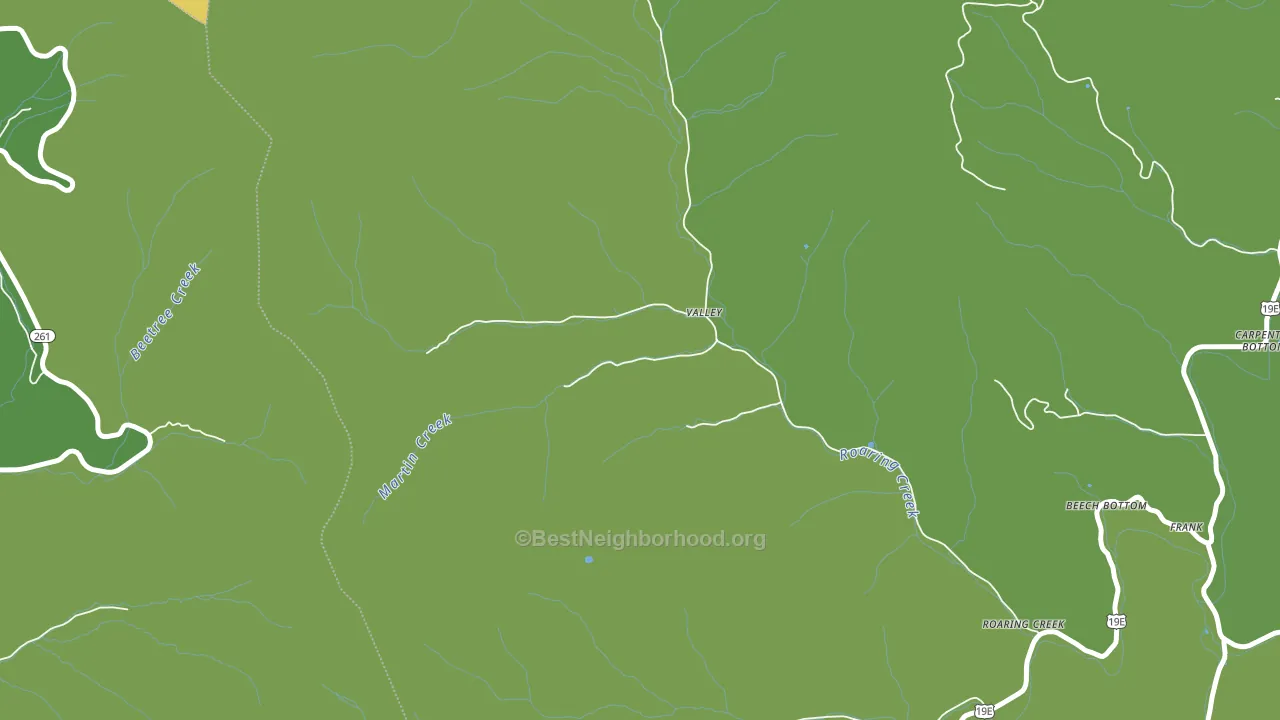 Roaring Creek, NC block-group voter-turnout map
