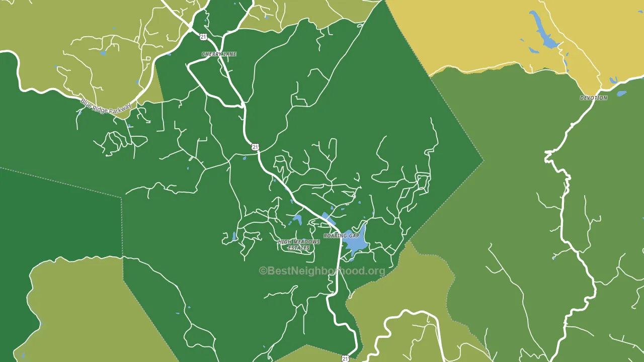 Roaring Gap, NC block-group voter-turnout map