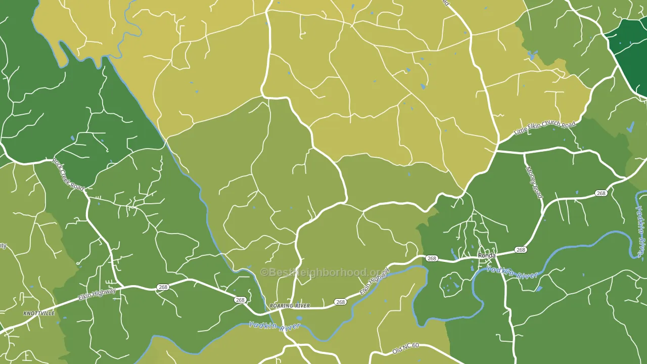 Roaring River, NC block-group voter-turnout map