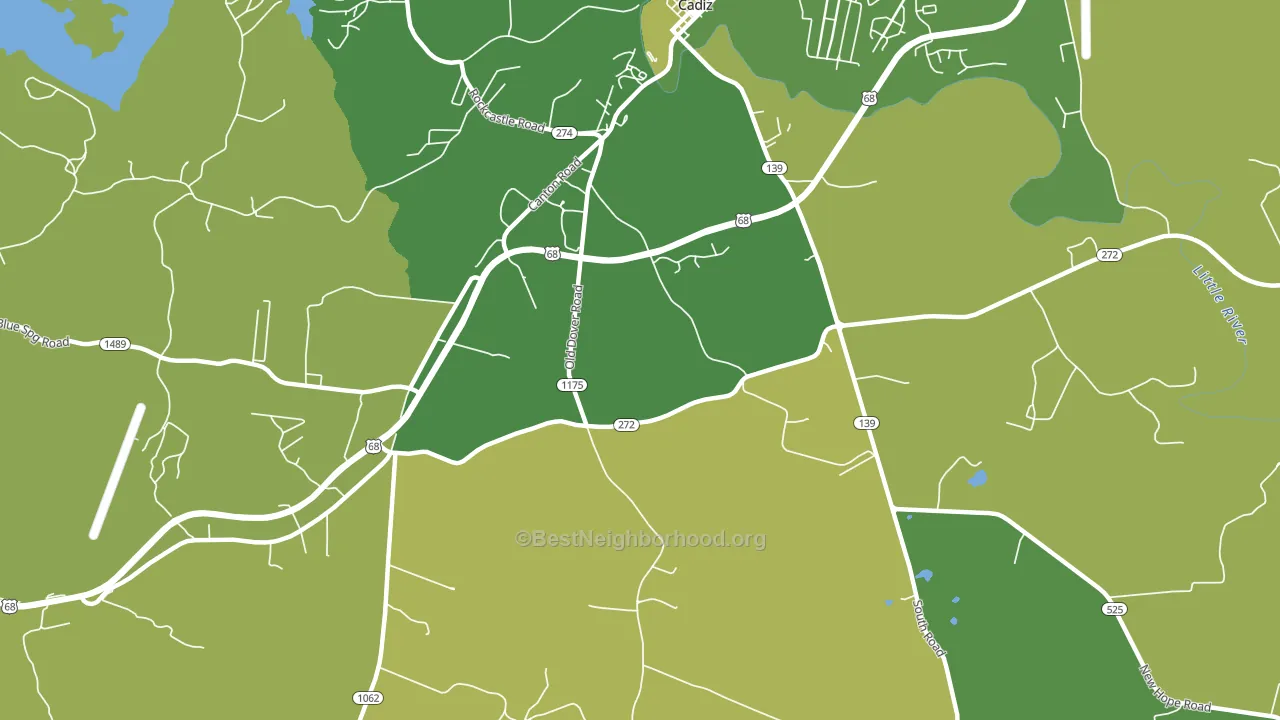 Roaring Spring, KY block-group voter-turnout map