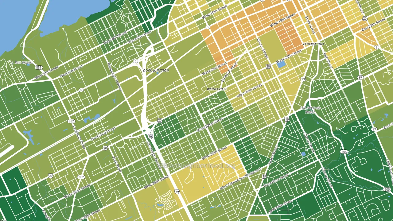 Robbins Blass, Erie, PA block-group voter-turnout map