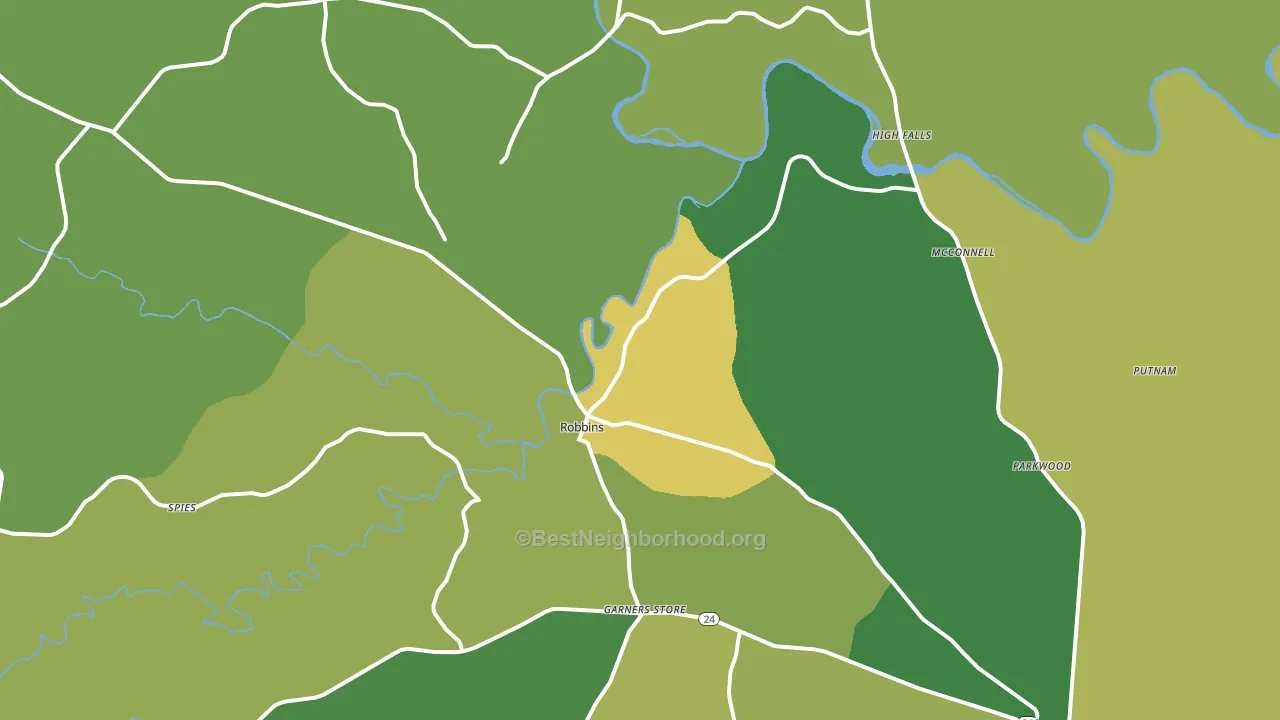 Robbins, NC block-group voter-turnout map