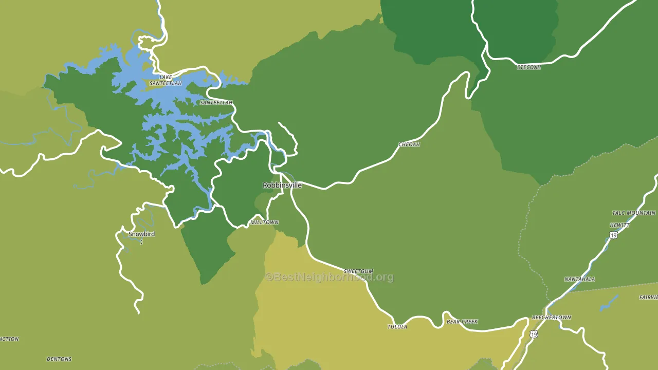 Robbinsville, NC block-group voter-turnout map