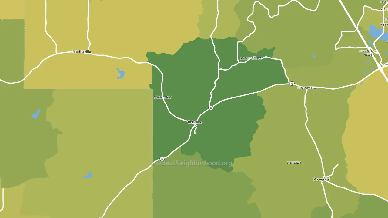 Robeline, LA block-group voter-turnout map