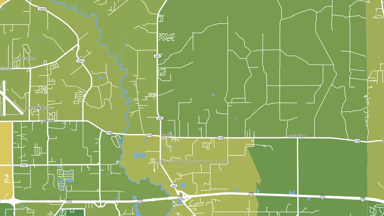 Robert, LA block-group voter-turnout map