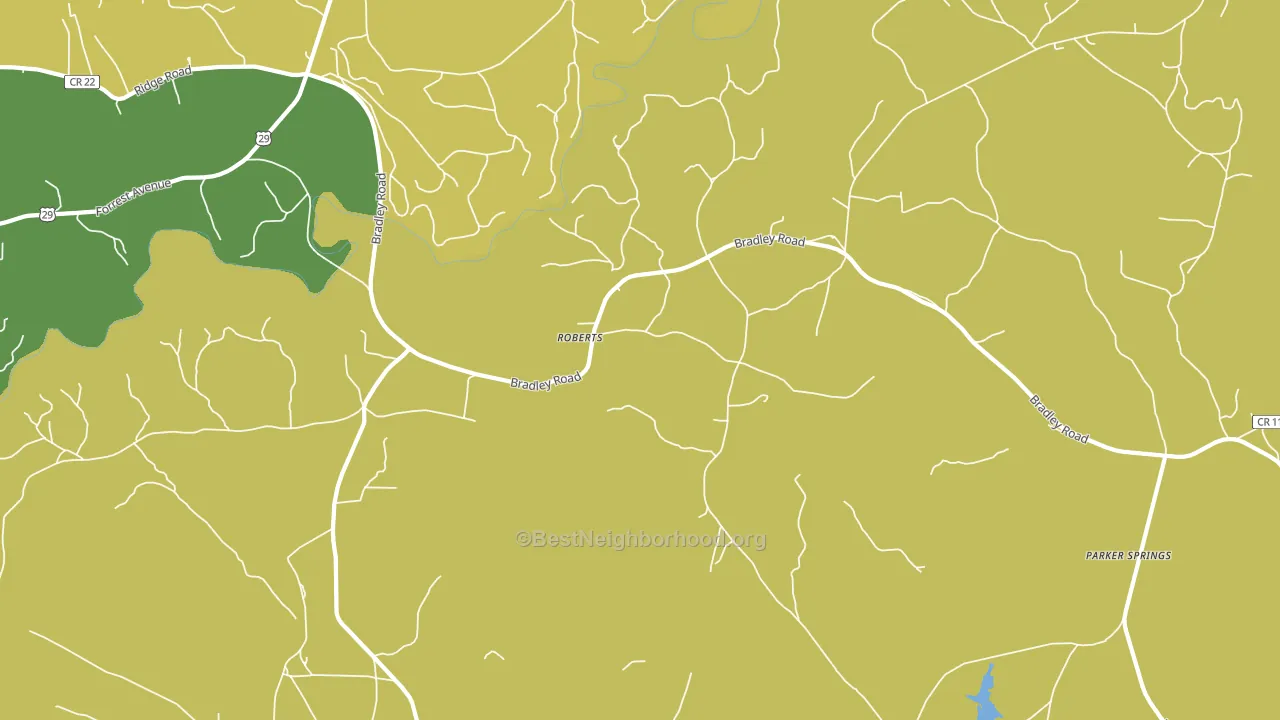 Roberts, AL block-group voter-turnout map