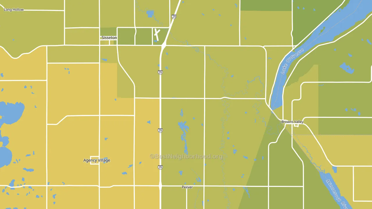 Roberts County, SD block-group voter-turnout map