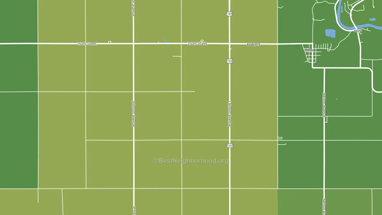 Roberts, IA block-group voter-turnout map