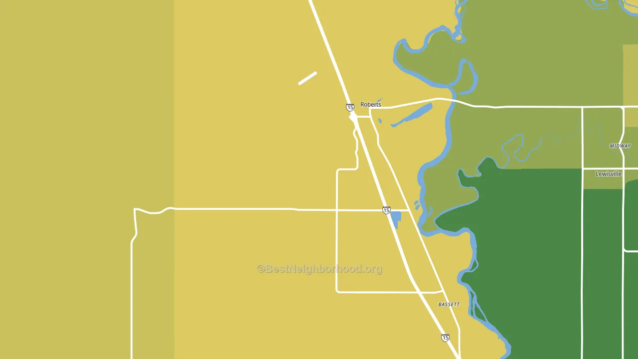 Roberts, ID block-group voter-turnout map