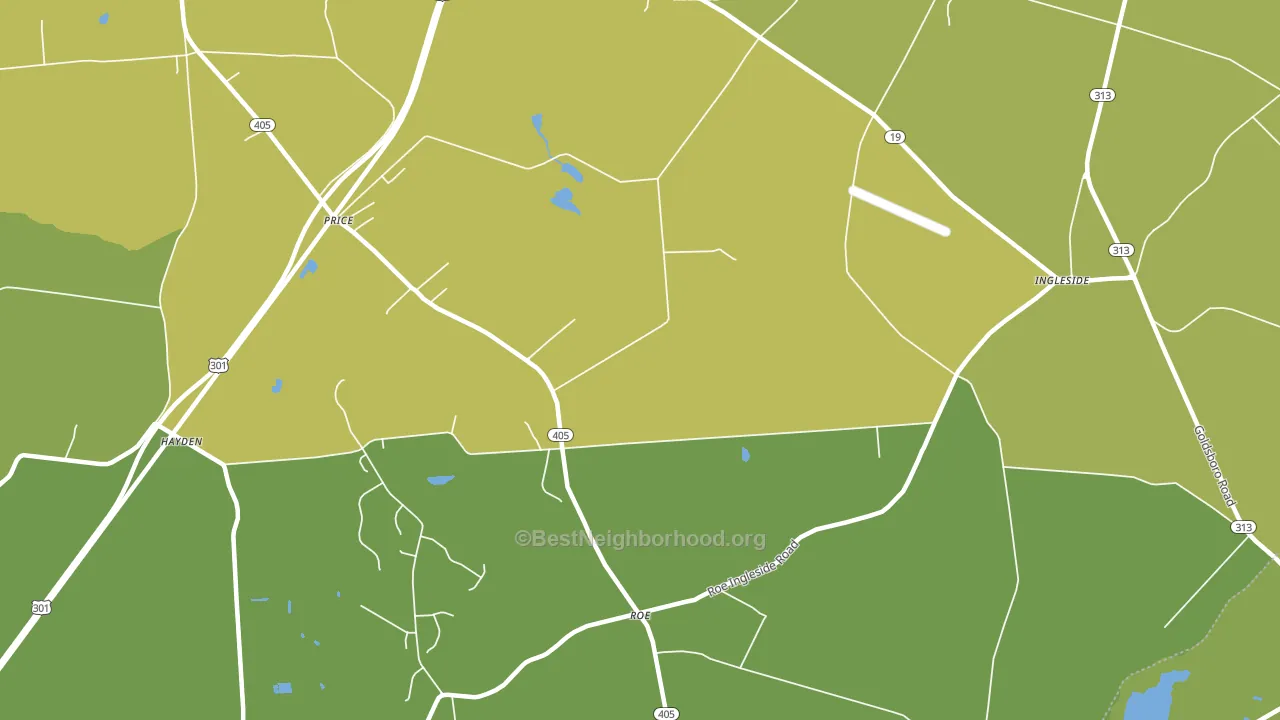 Roberts, MD block-group voter-turnout map