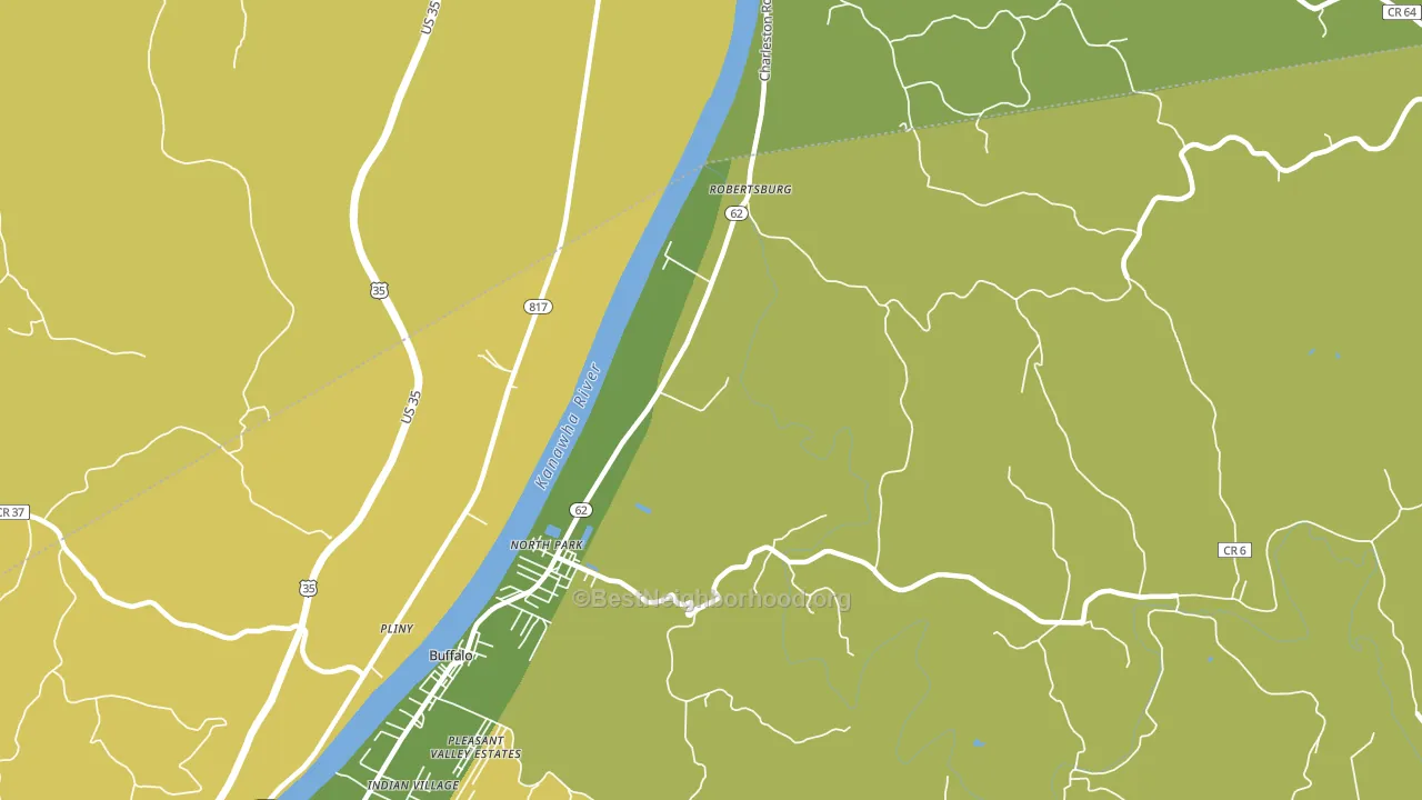 Robertsburg, WV block-group voter-turnout map