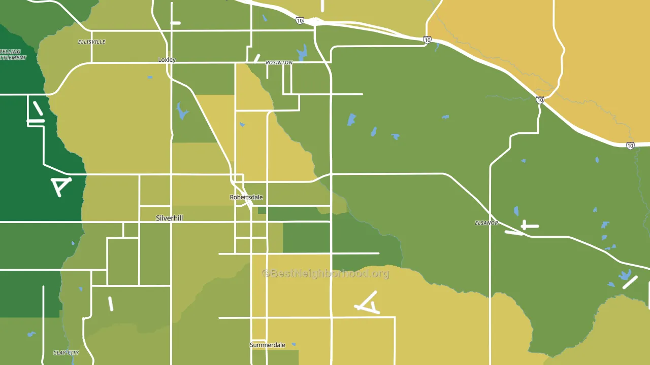 Robertsdale, AL block-group voter-turnout map