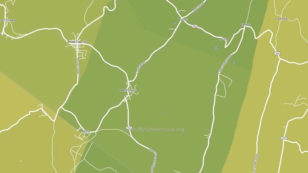 Robertsdale, PA block-group voter-turnout map