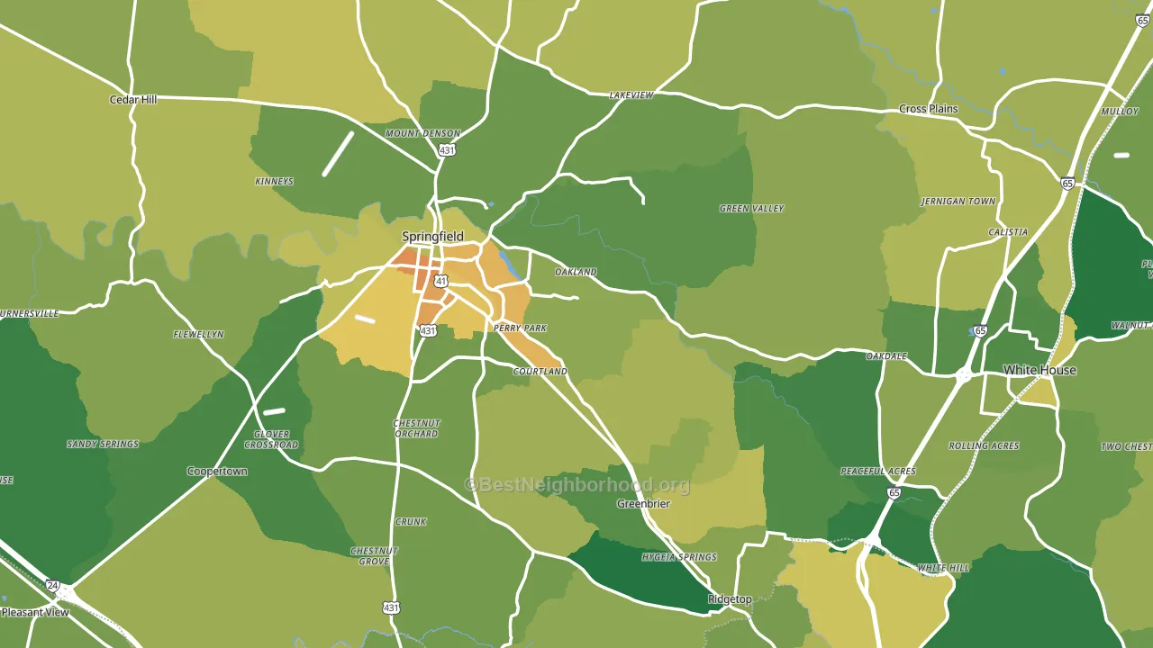 Robertson County, TN block-group voter-turnout map