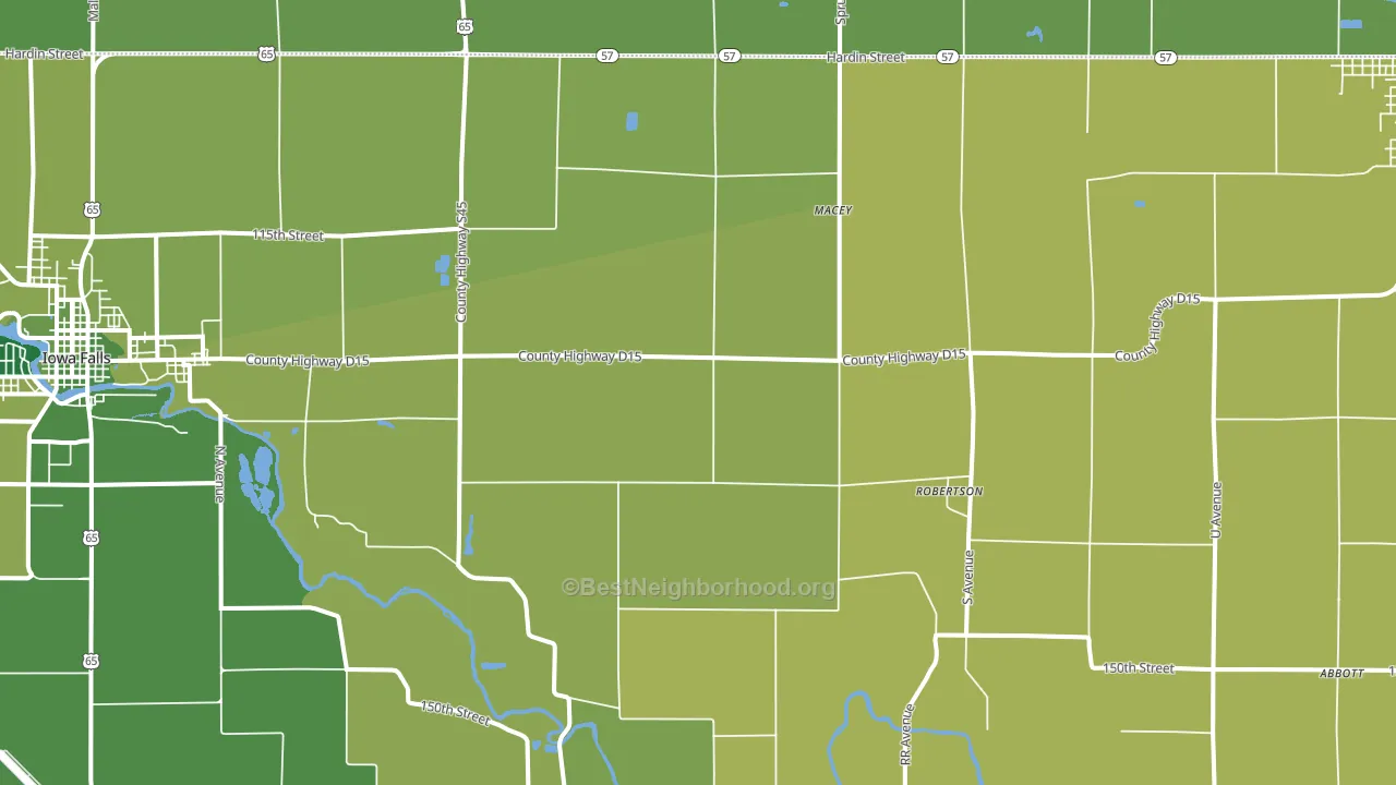Robertson, IA block-group voter-turnout map