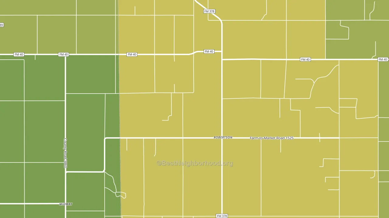 Robertson, TX block-group voter-turnout map