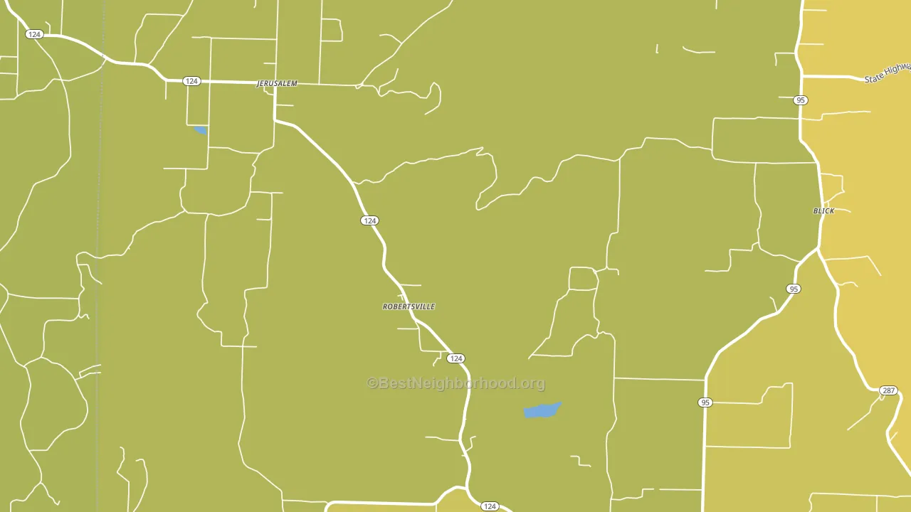 Robertsville, AR block-group voter-turnout map