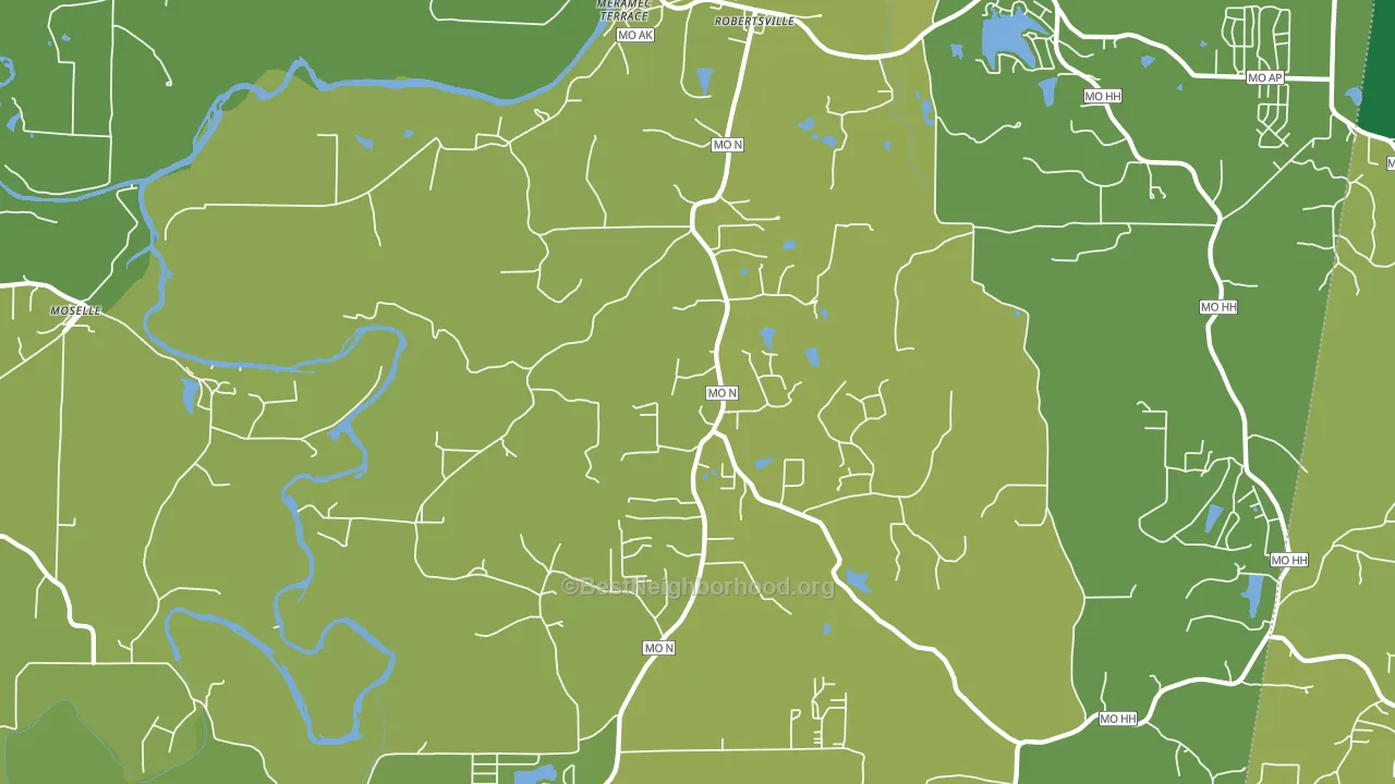 Robertsville, MO block-group voter-turnout map