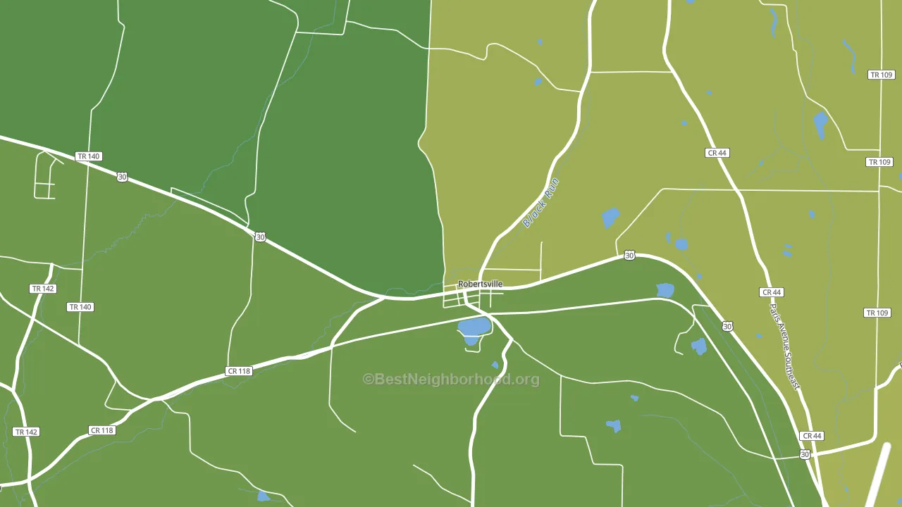 Robertsville, OH block-group voter-turnout map