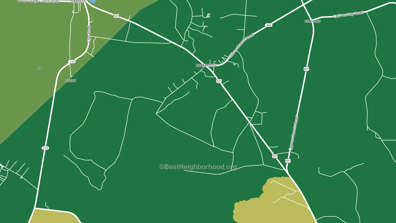 Robertville, SC block-group voter-turnout map