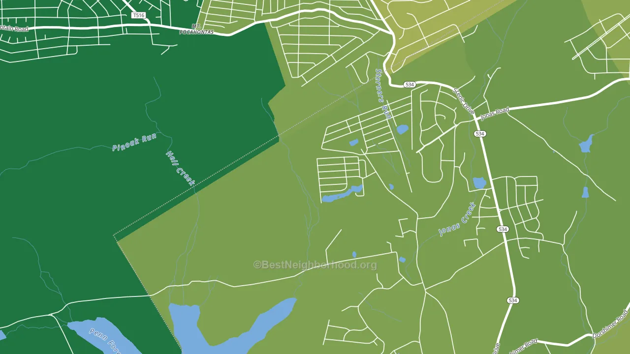 Robin Hood Lakes, PA block-group voter-turnout map