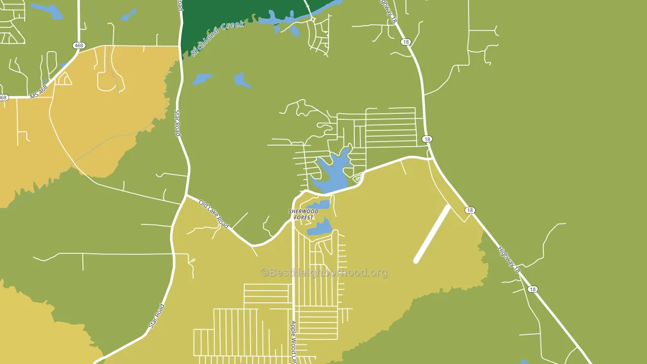 Robinhood, MS block-group voter-turnout map