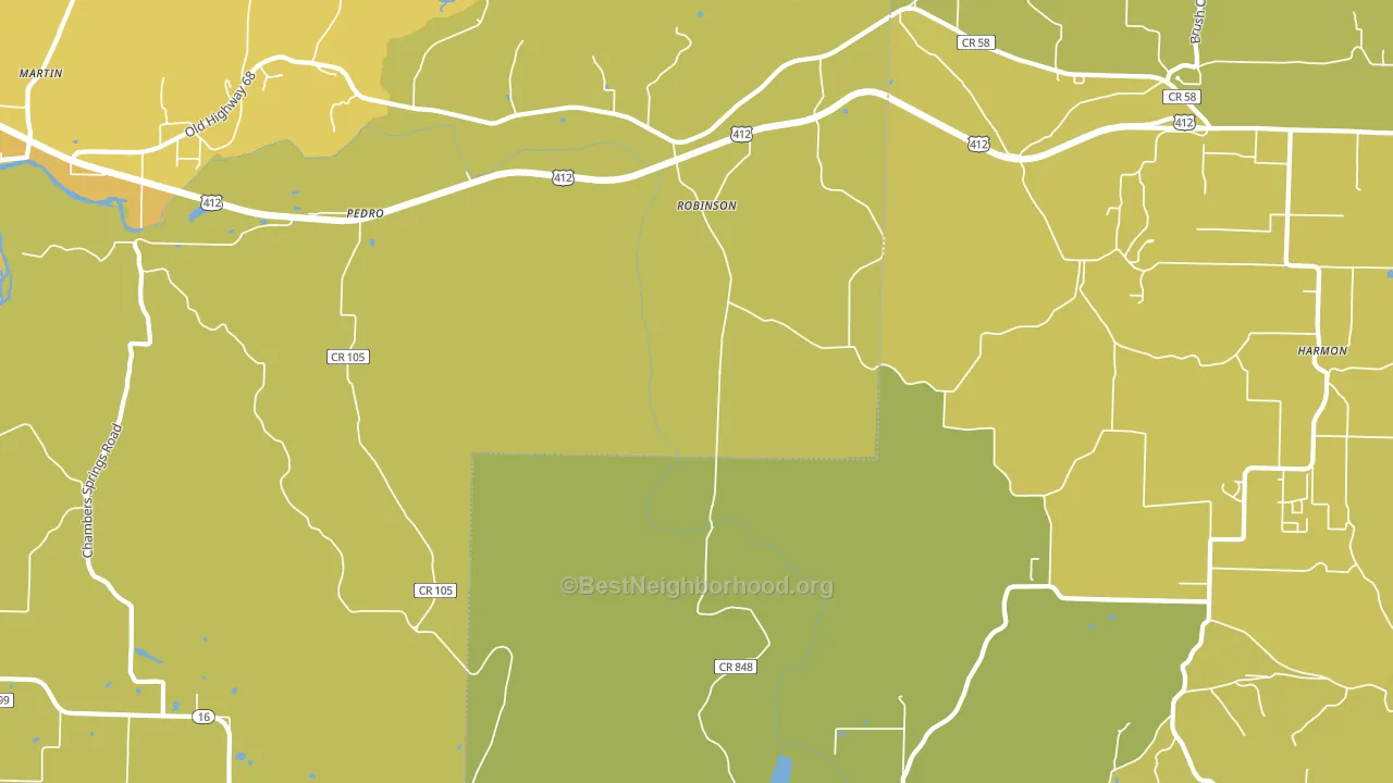 Robinson, AR block-group voter-turnout map