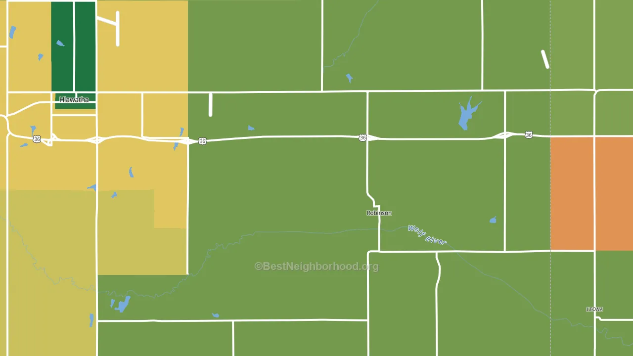 Robinson, KS block-group voter-turnout map