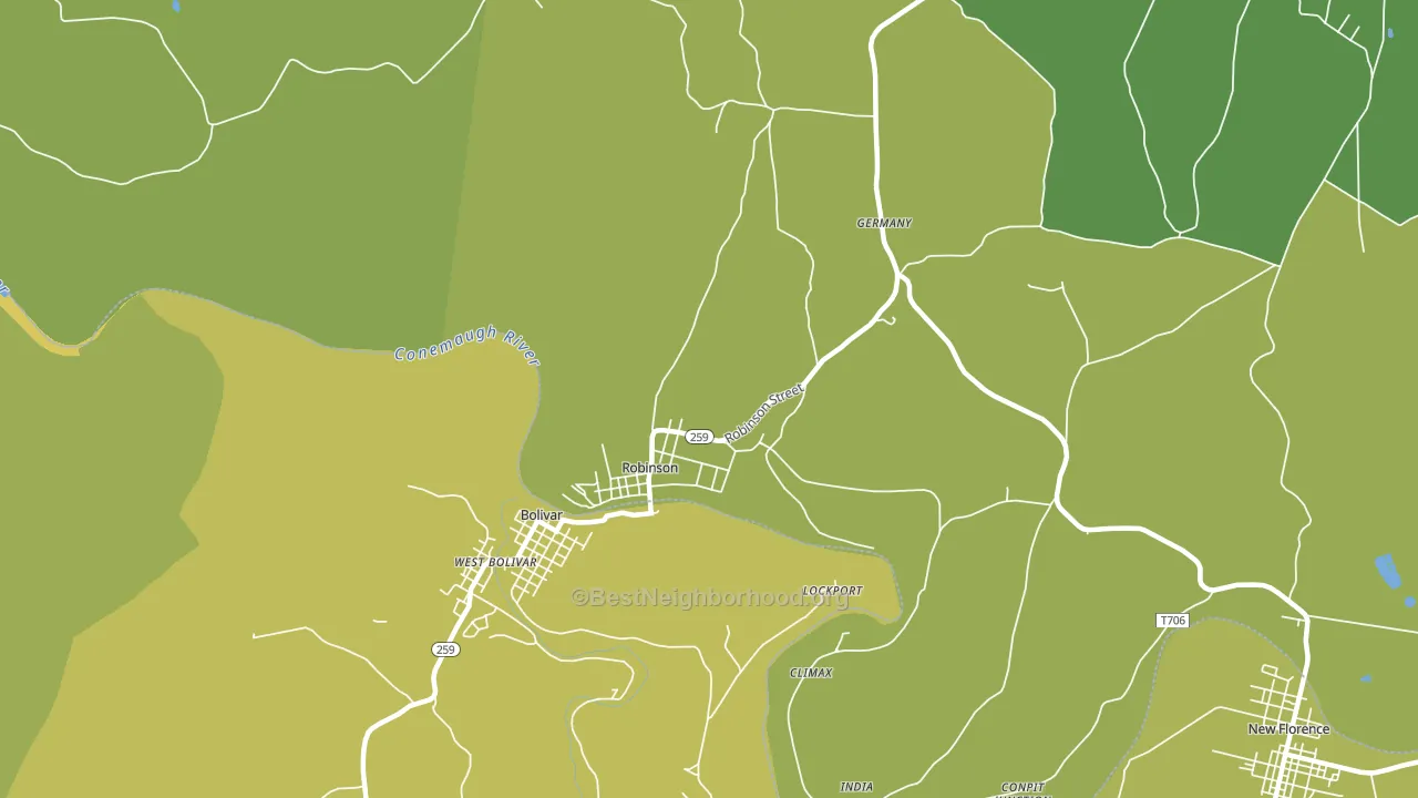 Robinson, PA block-group voter-turnout map