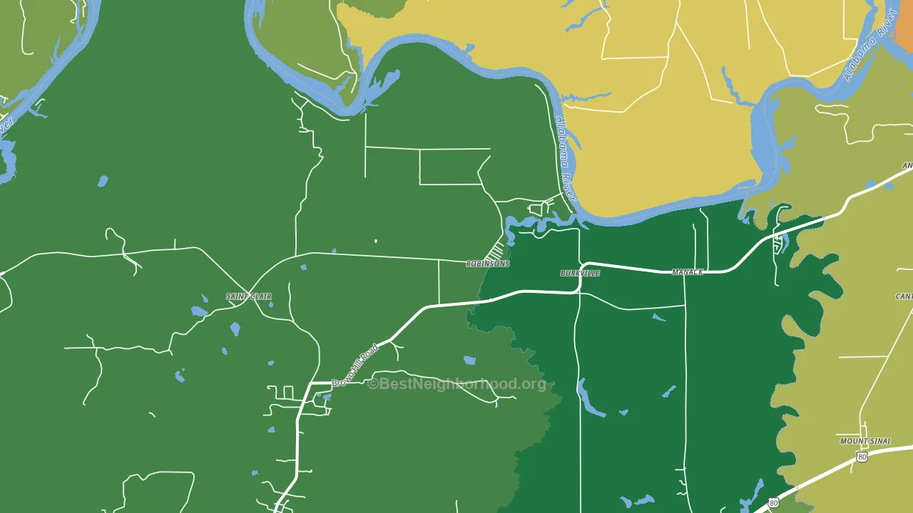 Robinsons, AL block-group voter-turnout map