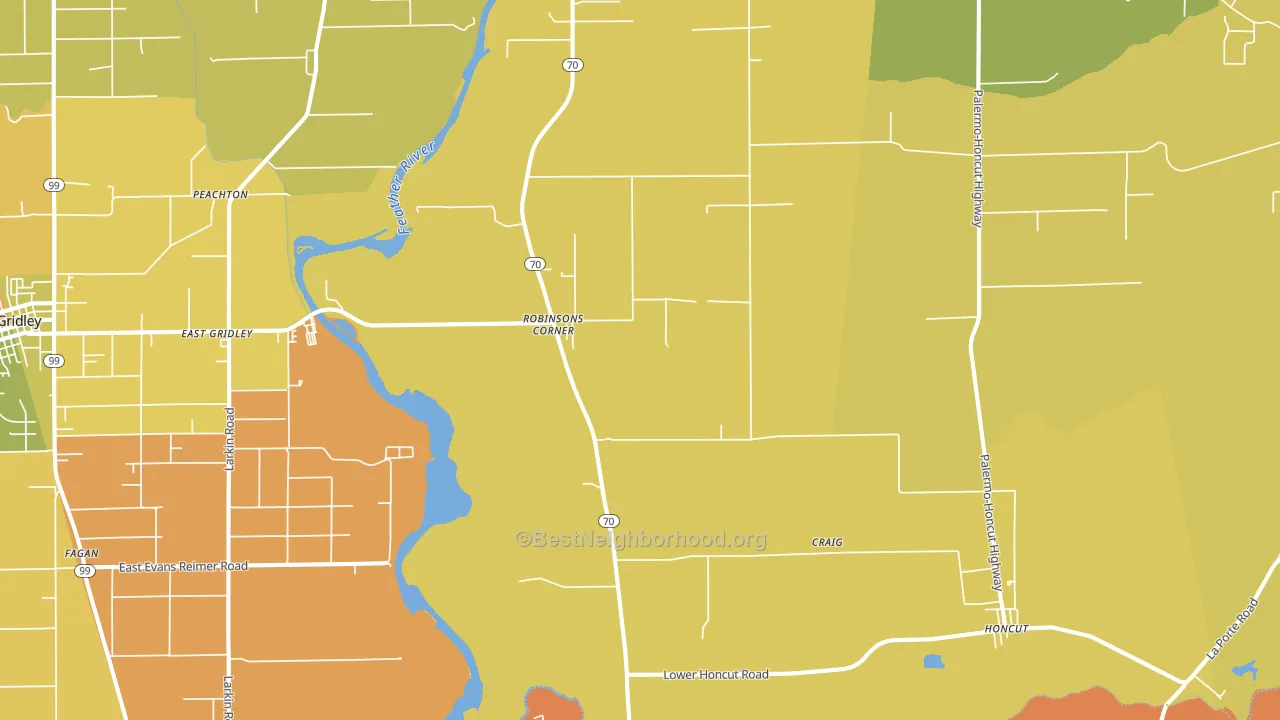 Robinsons Corner, CA block-group voter-turnout map