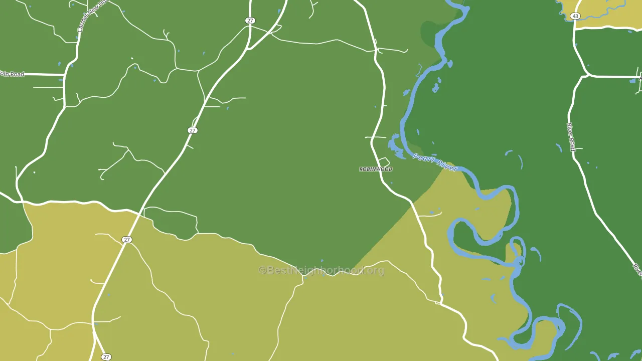 Robinwood, MS block-group voter-turnout map